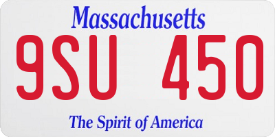 MA license plate 9SU450