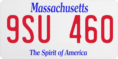 MA license plate 9SU460