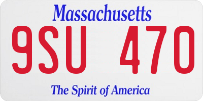 MA license plate 9SU470