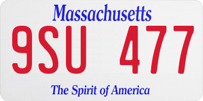 MA license plate 9SU477