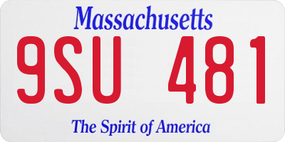 MA license plate 9SU481