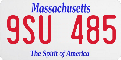 MA license plate 9SU485