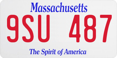 MA license plate 9SU487