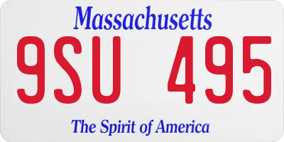 MA license plate 9SU495