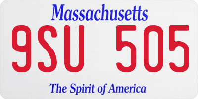 MA license plate 9SU505