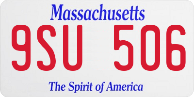 MA license plate 9SU506
