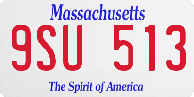 MA license plate 9SU513