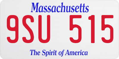 MA license plate 9SU515