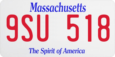MA license plate 9SU518