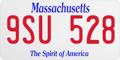 MA license plate 9SU528