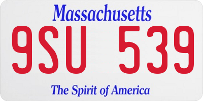 MA license plate 9SU539