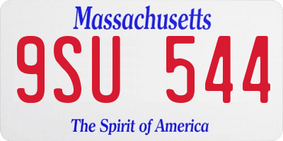 MA license plate 9SU544