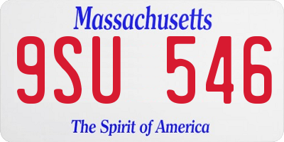 MA license plate 9SU546