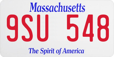 MA license plate 9SU548
