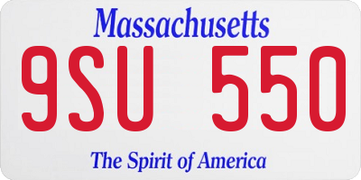 MA license plate 9SU550