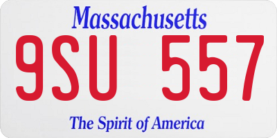 MA license plate 9SU557