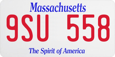 MA license plate 9SU558