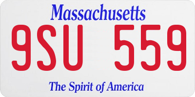MA license plate 9SU559