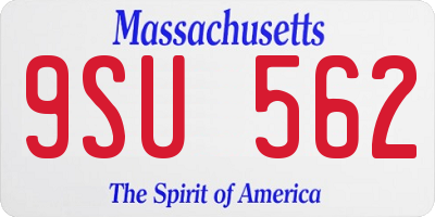 MA license plate 9SU562