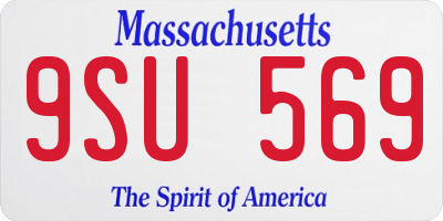 MA license plate 9SU569