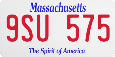 MA license plate 9SU575