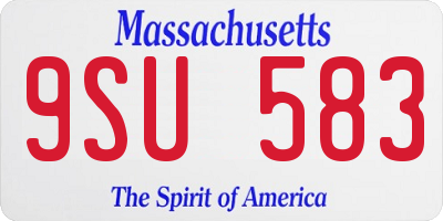 MA license plate 9SU583