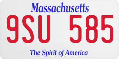 MA license plate 9SU585