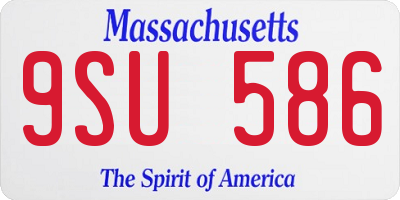 MA license plate 9SU586