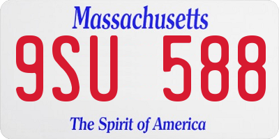 MA license plate 9SU588