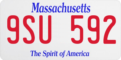 MA license plate 9SU592