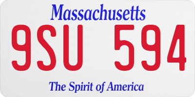 MA license plate 9SU594