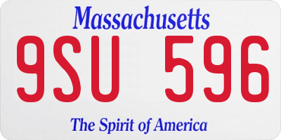 MA license plate 9SU596