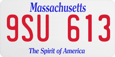 MA license plate 9SU613
