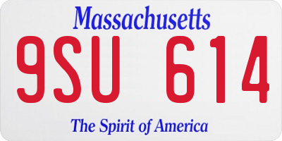 MA license plate 9SU614