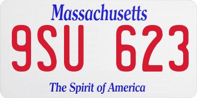 MA license plate 9SU623