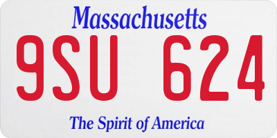 MA license plate 9SU624