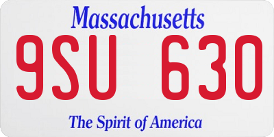 MA license plate 9SU630