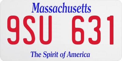 MA license plate 9SU631