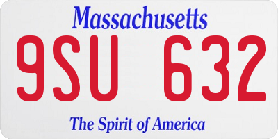 MA license plate 9SU632