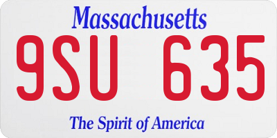 MA license plate 9SU635