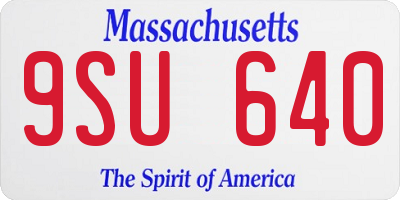 MA license plate 9SU640