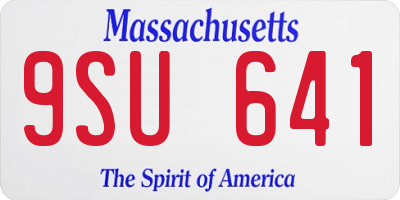 MA license plate 9SU641