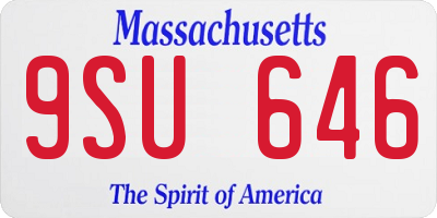 MA license plate 9SU646