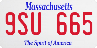 MA license plate 9SU665