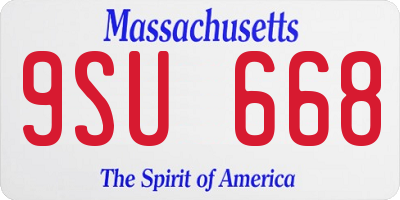 MA license plate 9SU668