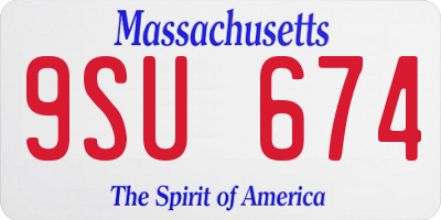 MA license plate 9SU674