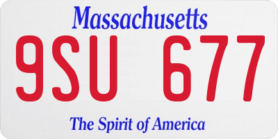 MA license plate 9SU677