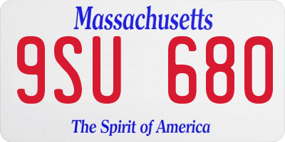 MA license plate 9SU680