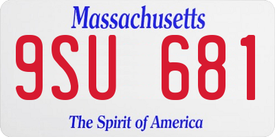 MA license plate 9SU681