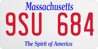 MA license plate 9SU684